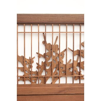 神代杉と神代欅の書院欄間 5枚1組　R2306Y 