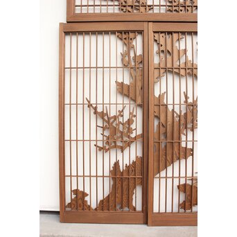 神代杉と神代欅の書院欄間 5枚1組　R2306Y 