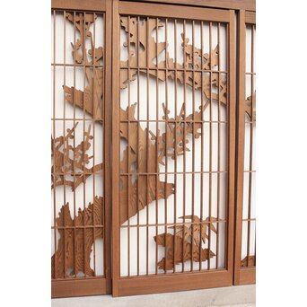 神代杉と神代欅の書院欄間 5枚1組　R2306Y 