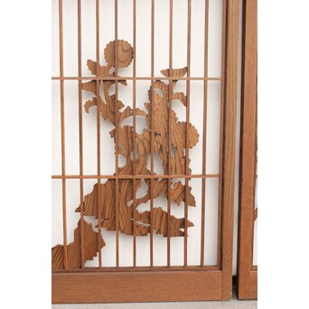 神代杉と神代欅の書院欄間 5枚1組　R2306Y 