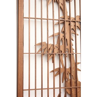 神代杉と神代欅の書院欄間 5枚1組　R2306Y 