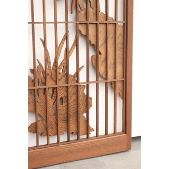 神代杉と神代欅の書院欄間 5枚1組　R2306Y 