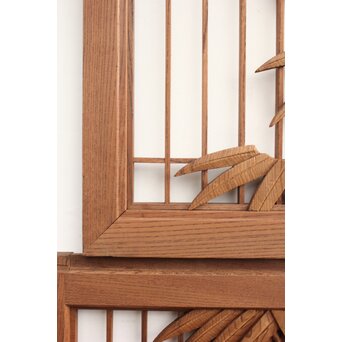 神代杉と神代欅の書院欄間 5枚1組　R2306Y 