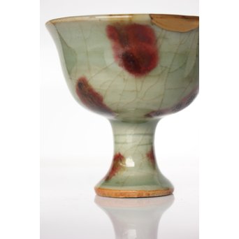 表千家即中斎 二重共箱 龍泉窯飛青磁 馬上杯茶入【法外】　P038 