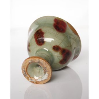 表千家即中斎 二重共箱 龍泉窯飛青磁 馬上杯茶入【法外】　P038 