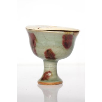 表千家即中斎 二重共箱 龍泉窯飛青磁 馬上杯茶入【法外】　P038 