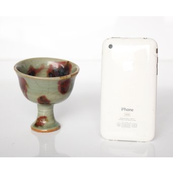 表千家即中斎 二重共箱 龍泉窯飛青磁 馬上杯茶入【法外】　P038 