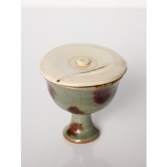 表千家即中斎 二重共箱 龍泉窯飛青磁 馬上杯茶入【法外】　P038 