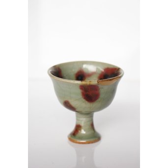 表千家即中斎 二重共箱 龍泉窯飛青磁 馬上杯茶入【法外】　P038 