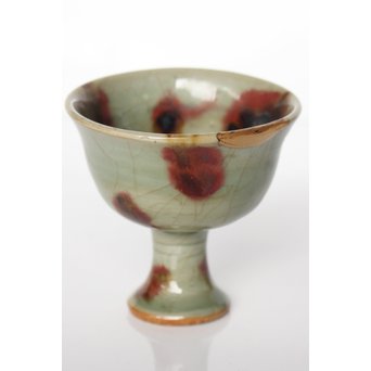 表千家即中斎 二重共箱 龍泉窯飛青磁 馬上杯茶入【法外】　P038 