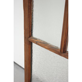 ブラスト細工模様青色ガラス窓　D173 