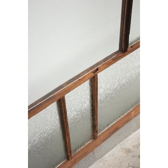 ブラスト細工模様青色ガラス窓　D173 