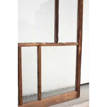 ブラスト細工模様青色ガラス窓　D173 