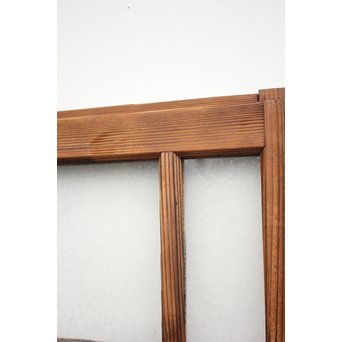 ブラスト細工模様青色ガラス窓　D173 