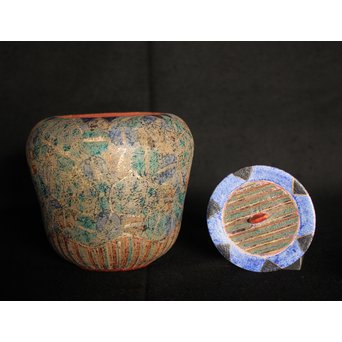 前田正博 色絵金銀彩蓋付壺/水指　P043 