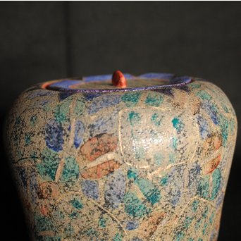 前田正博 色絵金銀彩蓋付壺/水指　P043 