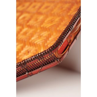 飯塚小玕斎 九葉桝形八角盆　U030 