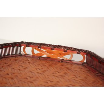 飯塚小玕斎 九葉桝形八角盆　U030 