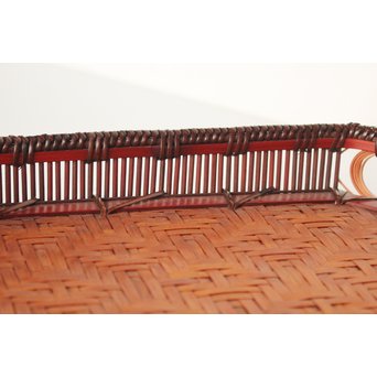 飯塚小玕斎 九葉桝形八角盆　U030 