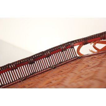 飯塚小玕斎 九葉桝形八角盆　U030 