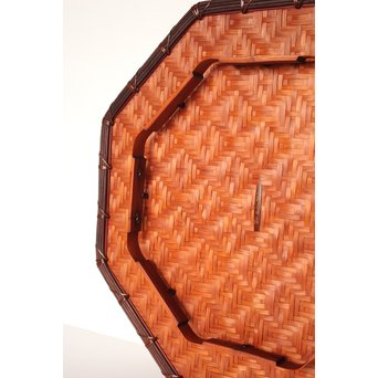 飯塚小玕斎 九葉桝形八角盆　U030 