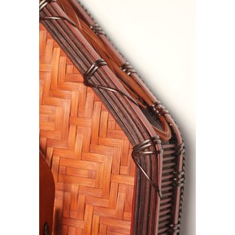 飯塚小玕斎 九葉桝形八角盆　U030 