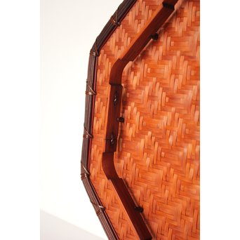 飯塚小玕斎 九葉桝形八角盆　U030 