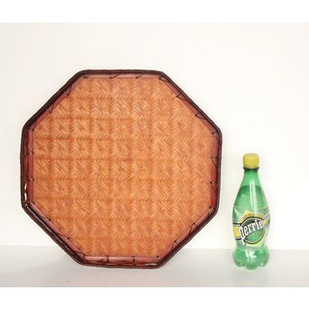 飯塚小玕斎 九葉桝形八角盆　U030 