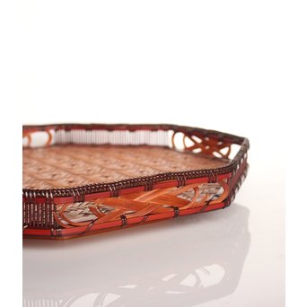 飯塚小玕斎 九葉桝形八角盆　U030 