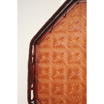 飯塚小玕斎 九葉桝形八角盆　U030 