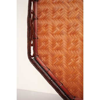 飯塚小玕斎 九葉桝形八角盆　U030 