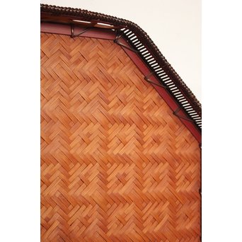 飯塚小玕斎 九葉桝形八角盆　U030 