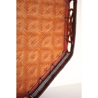 飯塚小玕斎 九葉桝形八角盆　U030 