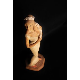 島田恭宏 木彫 少女　X052 