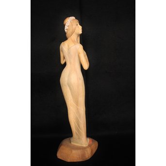 島田恭宏 木彫 少女　X052 