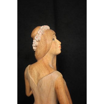 島田恭宏 木彫 少女　X052 