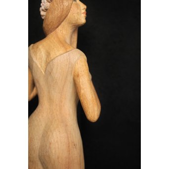 島田恭宏 木彫 少女　X052 