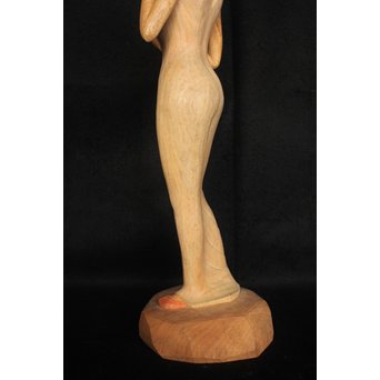 島田恭宏 木彫 少女　X052 