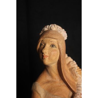 島田恭宏 木彫 少女　X052 