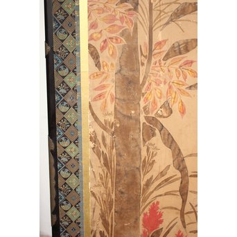 倣 俵屋宗達[伊年印] 草花図 時代屏風一双　Z040 