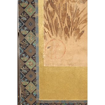 倣 俵屋宗達[伊年印] 草花図 時代屏風一双　Z040 