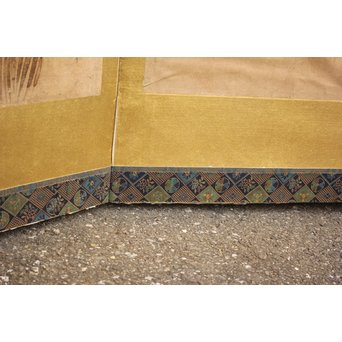 倣 俵屋宗達[伊年印] 草花図 時代屏風一双　Z040 