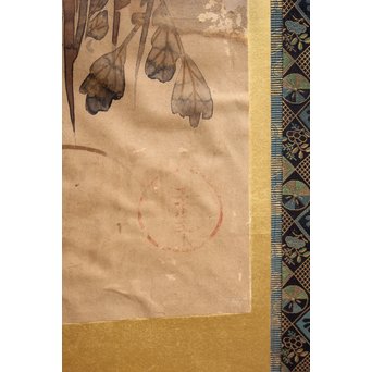 倣 俵屋宗達[伊年印] 草花図 時代屏風一双　Z040 