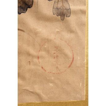 倣 俵屋宗達[伊年印] 草花図 時代屏風一双　Z040 