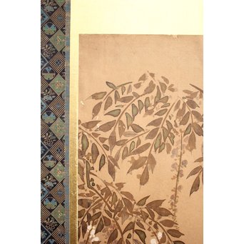 倣 俵屋宗達[伊年印] 草花図 時代屏風一双　Z040 