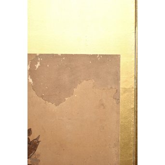 倣 俵屋宗達[伊年印] 草花図 時代屏風一双　Z040 