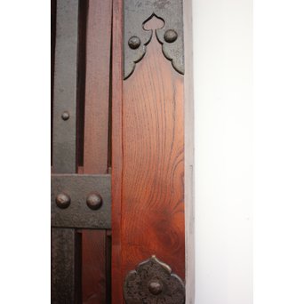 重厚鉄金具総欅格子蔵戸　W930 