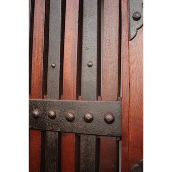 重厚鉄金具総欅格子蔵戸　W930 