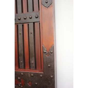 重厚鉄金具総欅格子蔵戸　W930 