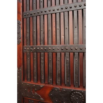 重厚鉄金具総欅格子蔵戸　W930 